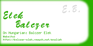 elek balczer business card